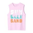 thumbnail image 2 of lnmuld Kids "Sun Salt Sand" Beach Themed Sleeveless Tank Top Color:Pink,Size:13-14 Years, 2 of 5