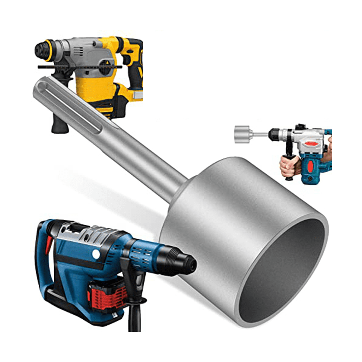 SDS-Max Ground Rod Driver, 65mm Heavy Duty Steel Drill Bit Driver,for RotaryHammer Drill Grounding Rods (2.56 In)