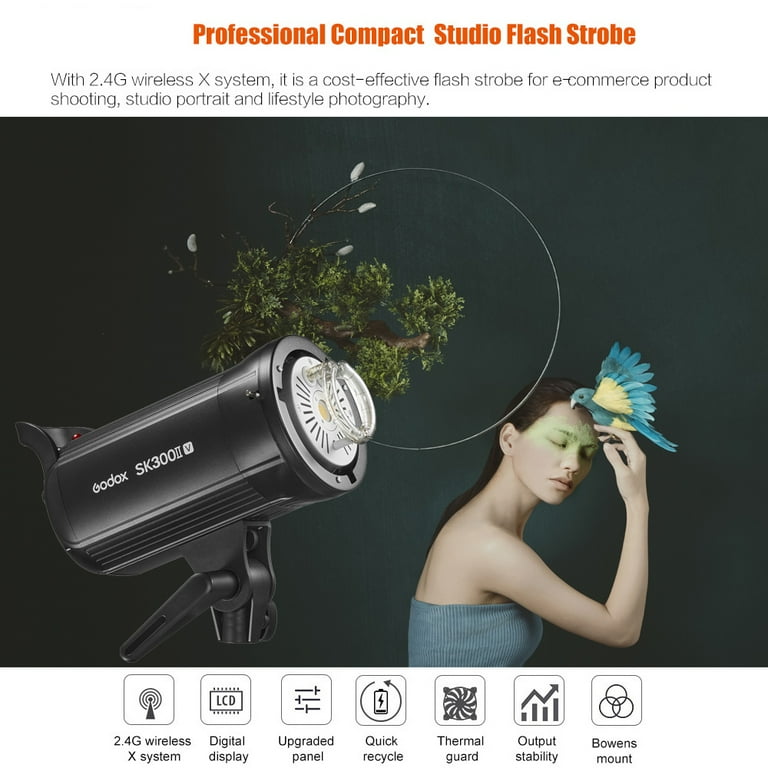 Godox SK300II-V Upgraded Studio Flash Light 300Ws Power GN58 5600