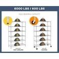 thumbnail image 4 of BestOffice18x48x78 6-Shelf Adjustable Heavy Duty Storage Shelves with wheels,6000 lbs (Chrome), 4 of 7