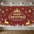 thumbnail image 5 of Gold Theme Christmas Banner Red Background New Year Banner Glitter Design Festive Holiday Banner for Christmas Party New Year Celebration Home Decor, 5 of 9