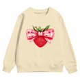 thumbnail image 4 of Byoo Toddler Girls Sweatshirt Valentine Day Strawberry Knot Printing Crew Neck Pullovers Shirt for Children Loose Fit Active Top, 4 of 4