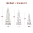 thumbnail image 2 of Best Choice Products Set of 3 XL Pre-Lit Hand-Painted Ceramic Tabletop Christmas Trees w/Warm White Lights  White, 2 of 7