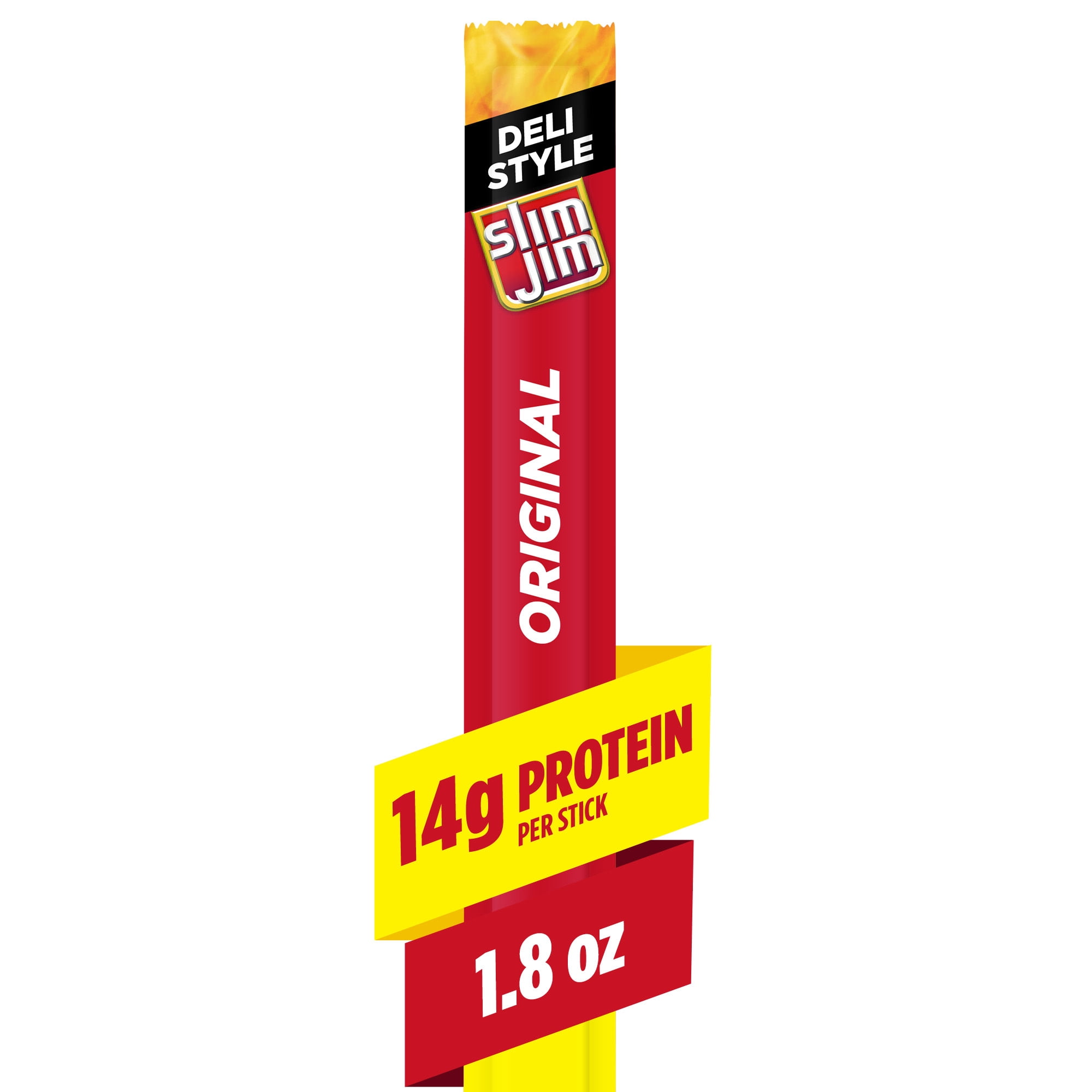 (3 pack) Slim Jim Smoked Meat Sticks, Deli Style Original Flavor, High Protein, 1.8 oz.