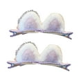 thumbnail image 1 of Pinzas para el Pelo Jinwen de Peluche con Orejas de Animales Violeta 1 Par, 1 of 8