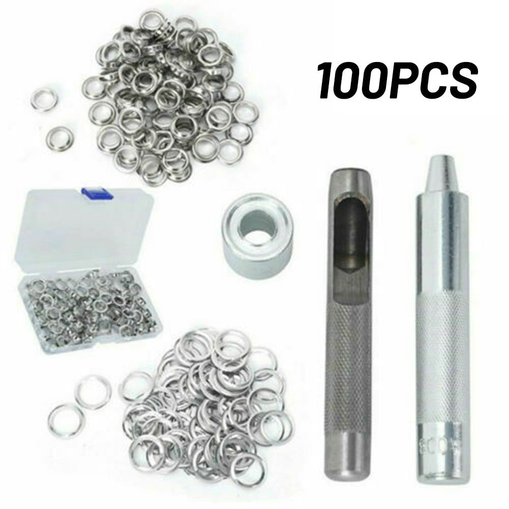 16mm 100 Silver Eyelets & Washers Grommets Banners Craft in Various Sizes 10mm 