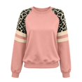 thumbnail image 4 of JIAYUE Women's Sweatshirt Crew Neck Long Sleeves Leopard Color Block Sleeve Stripe Detail Pullover Top for Fall Outdoor Wear, 4 of 4
