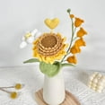 thumbnail image 3 of Handmade Crochet Sunflower Tulip Heart Bouquet, Knitted Artificial Forever Flowers with Exquisite Wrap, Gift to Girlfriend Mom Women, Perfect for Valentines, Home Decor, Celebration, 3 of 5