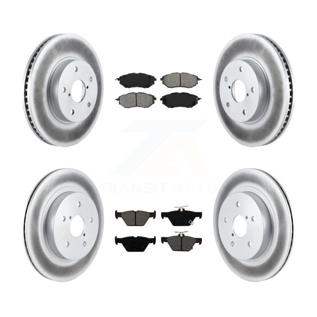 Transit Auto Front Rear Coated Disc Brake Rotors and Semi-Metallic Pads Kit for Car 2015 Subaru Legacy 2.5L KGS-101736
