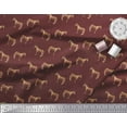 thumbnail image 2 of Soimoi Red Heavy Satin Fabric Horse & Dot Animal Print Sewing Fabric BTY 56 Inch Wide, 2 of 3