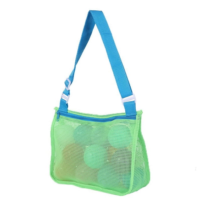 Bolsa de almacenamiento de juguetes para niños, bolsa de playa de viaje, bolsa de red de playa con perspectiva hueca, bolso de hombro