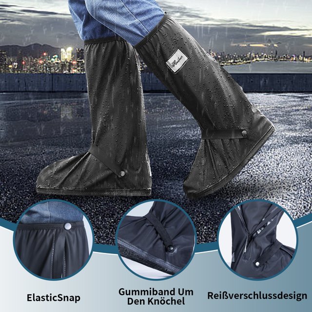Minnieouse Cubrezapatos Negros para la Lluvia Zapatos Impermeables para protección contra la Lluvia Fáciles de Usar y Quitar Cubrezapatos Desoto Accesorios de calzado METRO