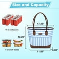 thumbnail image 3 of Tirrinia Insulated Large Cooler Lunch Bag 16-Can with Shoulder Strap, Blue Stripe Pattern, 3 of 8