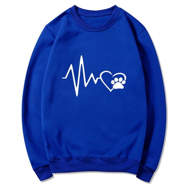 Amzcrzy Sweat-Shirt pour Femmes Col Rond Couleur Unie Impression Lettre Chandail Manches Longues Chandail à Capuche Chandail Chemises Manches Longues pour Femmes Chandail-Over Chandail en Molleton Col Rond 2TG