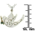 thumbnail image 3 of Jewelry Trends Pewter White Enamel Peace Dove Charm with 18 Inch Chain Necklace, 3 of 3