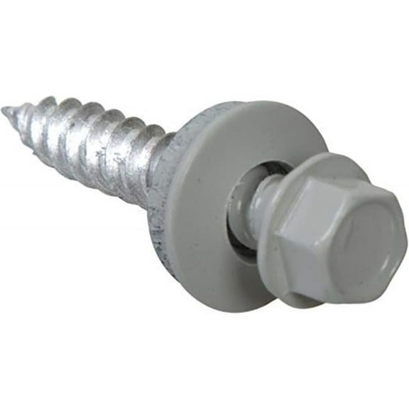 1 lbs No. 9 Sizes x 1 in. Pro-Twist Hex Round Washer Head Sheet Metal Screws, Gray