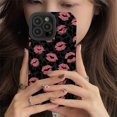 thumbnail image 5 of Funda de teléfono con estampado de leopardo y beso de labios rosas, carcasa de silicona suave para iPhone 15, 14, 13, 12, 11 Pro Max, 7, 8 Plus, X, XS, XR, 5 of 5