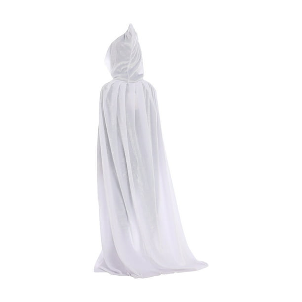 Capa con capucha de Halloween Capa de terciopelo Unisex Niños Niños Capa larga Vestido de lujo Disfr Meterk Blanco/S