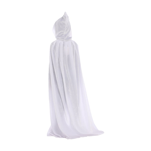 Capa con capucha de Halloween Capa de terciopelo Unisex Niños Niños Capa larga Vestido de lujo Disfr Tomshoo Blanco/S