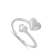 thumbnail image 4 of Open Double Puffed Heart Promise Ring .925 Sterling Silver Band Jewelry Female Male Unisex Size 9, 4 of 4