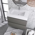 thumbnail image 3 of Alice 30" Wall Mounted Floating Bathroom Vanity in Gray with White Basin, 3 of 13