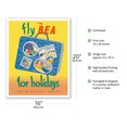 thumbnail image 2 of Fly BEA for Holidays - British European Airways - Vintage Airline Travel Poster c.1950s - Fine Art Matte Paper Print (Unframed) 16x20in, 2 of 4