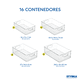 thumbnail image 2 of Juego de 16 Piezas de Organizadores Styrka Contenedores de Plástico Apilables Transparentes, 2 of 3