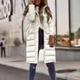 thumbnail image 2 of AGWOLF Puffer Jackets for Women with Faux Fur Hood Warm Long Sleeve Winter Coats Outdoor Thermal Zip Up Down Jacket Casual Outerwear with Belt, 2 of 8