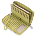 thumbnail image 1 of Womens Wallet RFID Blocking Leather Zip Around Wallet Large Capacity Long Purse Credit Card Clutch Wristlet Lemon Yellow, 1 of 7