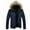 L02-Blue, variant on Mens Puffer Jacket Big and Tall Insulated Thicken Quilted Winter Coat Warm Heavy Parka Ski Down Jacket with Faux Fur Non-Removable Hood Khaki 3XL