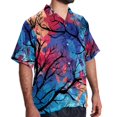 thumbnail image 2 of Tree Men's Hawaiian Button Down Short Sleeve Casual Printed Summer Beach Unisex Shirt, 2 of 6