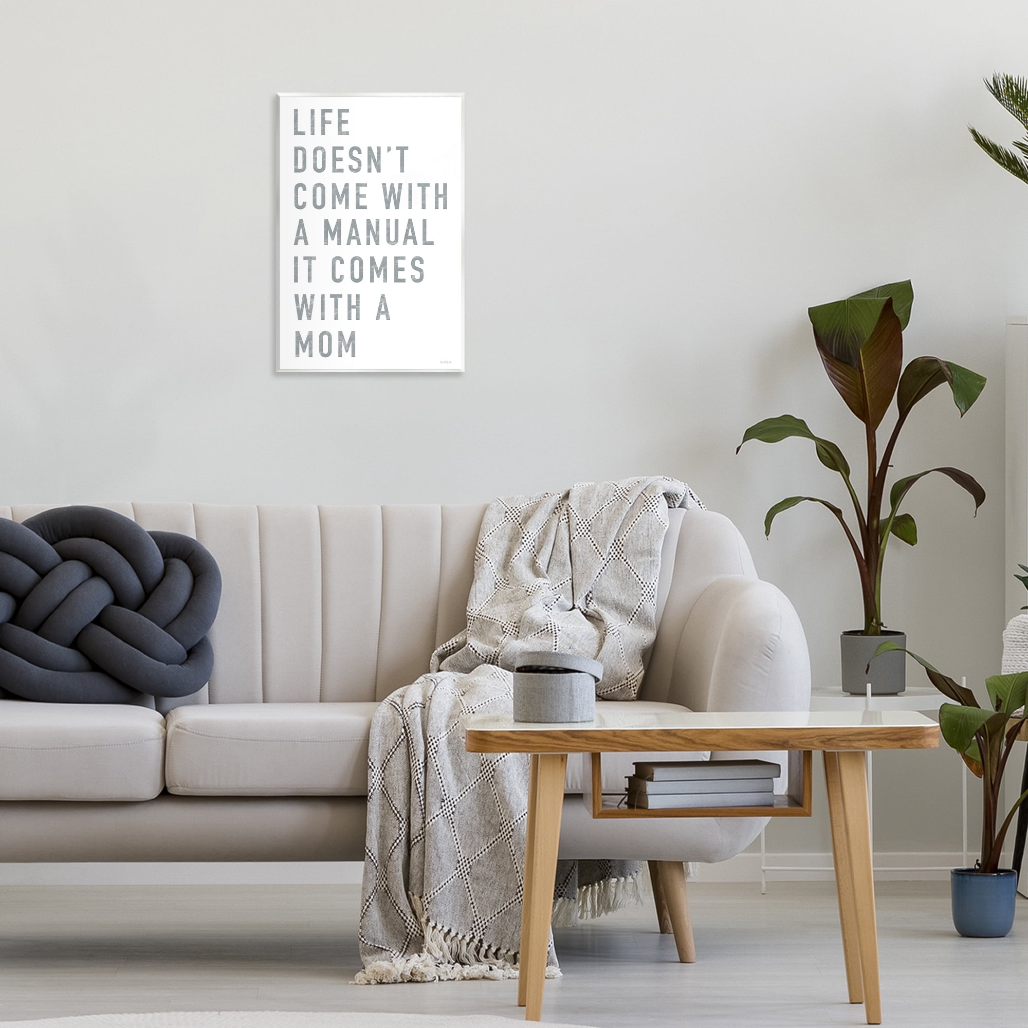 Stupell Industries Life Manual Is Mom Wall Plaque Art, design by Elizabeth Tyndall