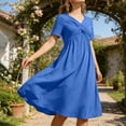 thumbnail image 2 of Uobin Women Casual Solid Short Sleeve Long Maxi Dress Lightweight Breathable Fashion Loose Dress with Pockets, 2 of 5