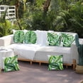 thumbnail image 3 of Outdoor Pillow Covers 18x18 Inch Set of 2 Palm Leaf Decor Waterproof Throw Pillow Covers Farmhouse Outdoor Waterproof Pillow Covers Decor for Patio Funiture Garden Sofa Couch 6D, 3 of 6
