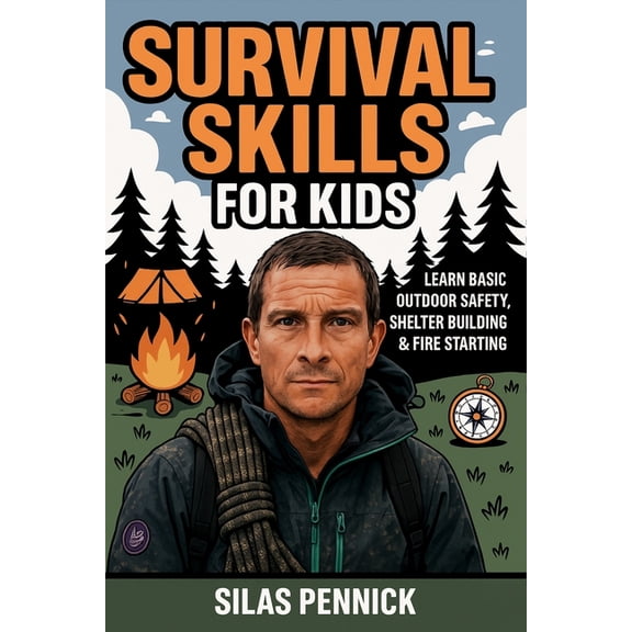 Survival Skills for Kids: Learn Basic Outdoor Safety, Shelter Building & Fire Starting, (Paperback)