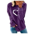 thumbnail image 1 of 2023 Mode pour Femmes Sweatshirt 50% de Rabais Mode Women Casual Imprimé Col Rond Long Sleeve Chemisier Pullover Tops, 1 of 6