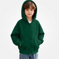 thumbnail image 3 of Piuwrlz Boys Hoodies with Pockets Hood Fall Winter Zipper Casual Sweatshirts Green Size 7 Years, 3 of 10