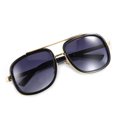 thumbnail image 3 of Gafas de sol unisex con montura redonda grande, estilo Punk vintage, lentes transparentes, gafas de sol, color negro y gris, 3 of 10