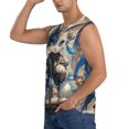 thumbnail image 3 of Fotbe Exotic Blue Cat Men's Camiseta sin Mangas Estampada para Hombres, Playera Casual para Gimnasio, Entrenamiento, Playa-Large, 3 of 7