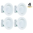 thumbnail image 1 of Westgate 10W 4 Inch Adjustable LED Retrofit Downlight with Integrated Smooth Trim, Dimmable LED Recessed Light Fixture, Damp Location Rated, 120V Energy Star 5 YR Warranty (3000K Soft White, 4 Pack), 1 of 9