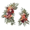 thumbnail image 1 of 2Pcs Wedding Arch Wreath Floral Backdrop Decorative Artificial Flower Swag, Silk Red, 1 of 9