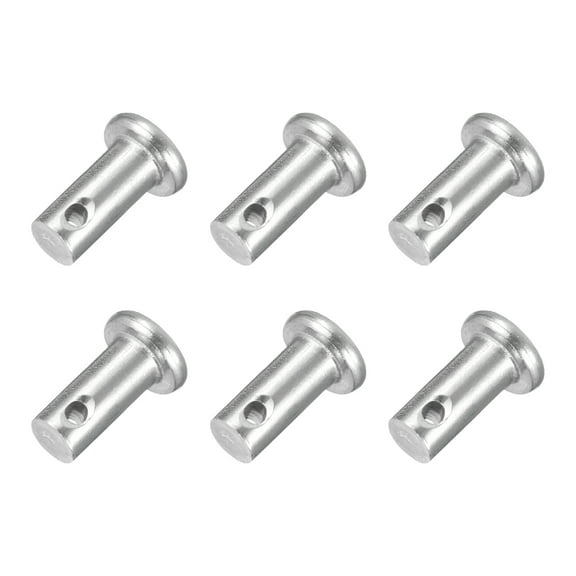 6Pcs 1/4" x 1/2" Single Hole Clevis Pins, 304 Stainless Steel Flat Head Pins