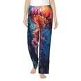 thumbnail image 2 of Picia Colorful Jellyfish Abstract Womens Soft Woven Cotton Elastic Waistband Sleep Pajama Pant Lounge Sleep Pant With Pockets And Drawstring-Medium, 2 of 9