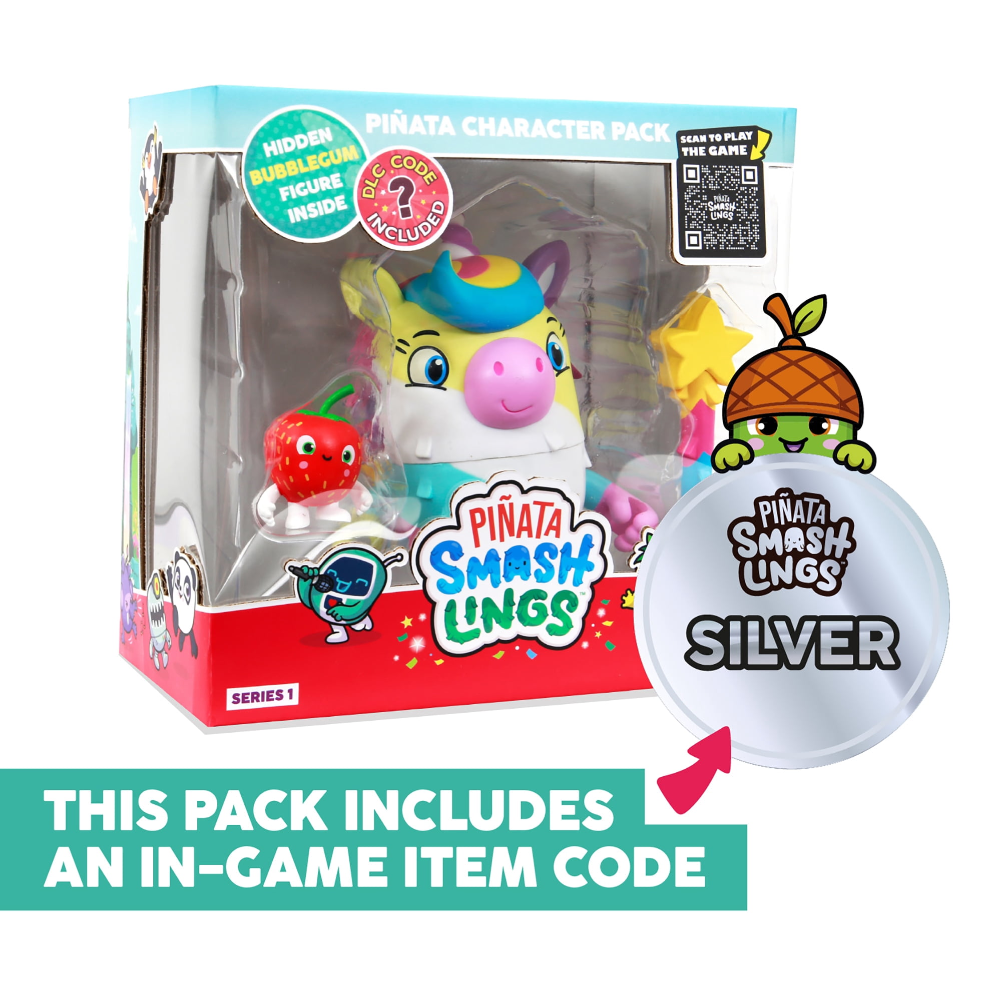 Pinata Box - Luna the Unicorn Figure 5" Pinata Character W/ Stick