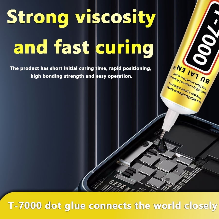 4 Count 110ml T-7000 Black Waterproof Industrial Adhesive, Precision Craft Glue for Cell Phone Screen, Glass, Wood, Metal, Jewelry and DIY Handmade Projects