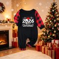 thumbnail image 7 of Rrxhxhs 2026 Merry Christmas Matching Pajamas Set Plaid Crew Neck Raglan Sleeve Sleepwear Long-Sleeve Jumpsuit, 7 of 7