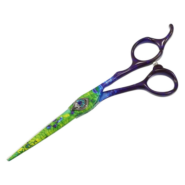 Unique Bargains Hair Cutting Scissors Professional Barber Scissors  Stainless Steel Razor 17.5cm Long Multicolor