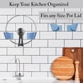 thumbnail image 5 of Under Cabinet Pot Lid Organizer, Universal Pot Lid Organization Rack for Large and Small Lids, Upgraded Powerful Traceless Adhesive 4 Set, Pot Organizer Rack for Under Cabinet (Blue), 5 of 5