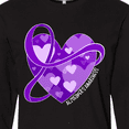 thumbnail image 4 of Inktastic Alzheimers Awareness Purple Ribbon Around Heart Long Sleeve T-Shirt, 4 of 5