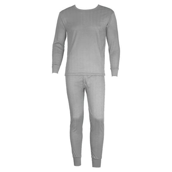 VentanaMens 100% Cotton Thermal Sets Fleece Lined 2 Pc Long Johns Top Pants Warm Pajama